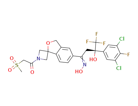 1-[6-[(Z)-C-[(2S)-2-(3,5-dichloro-4-fluorophenyl)-3,3,3-trifluoro-2-hydroxypropyl]-N-hydroxycarbonimidoyl]spiro[1H-isobenzofuran-3,3'-azetidine]-1'-yl]-2-methylsulfonylethanone